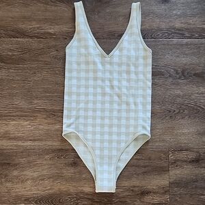 Gingham V-Neck Bodysuit